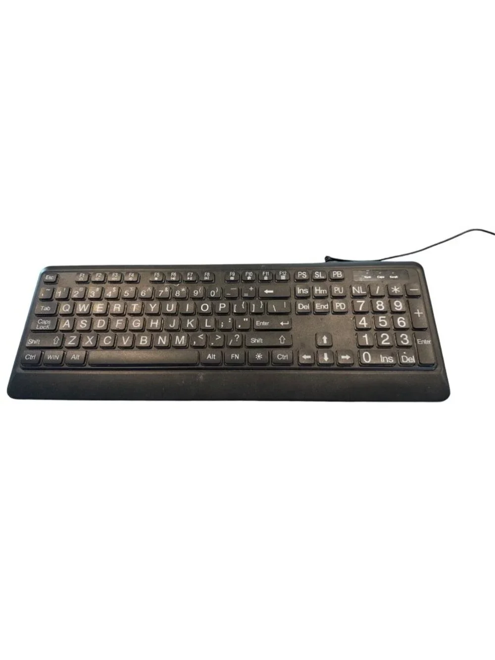 Wired Backlit 104-Key Keyboard With Numeric Keypad USB Connection Black